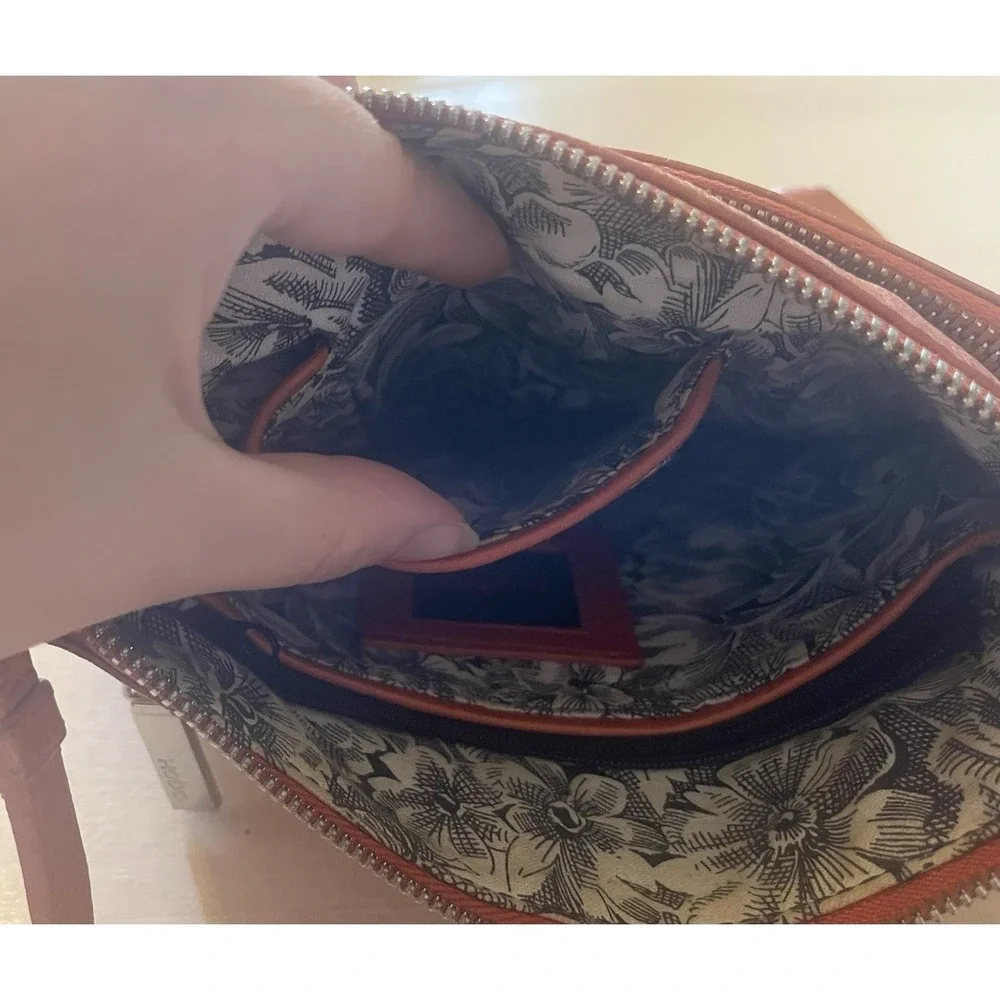 Hobo Brand Orange Leather Shoulder Bag Boho‎